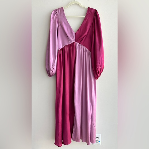 Anthropologie Porridge Colorblocked Maxi Dress, Pink/Fuchsia, Size Small - Picture 5 of 16